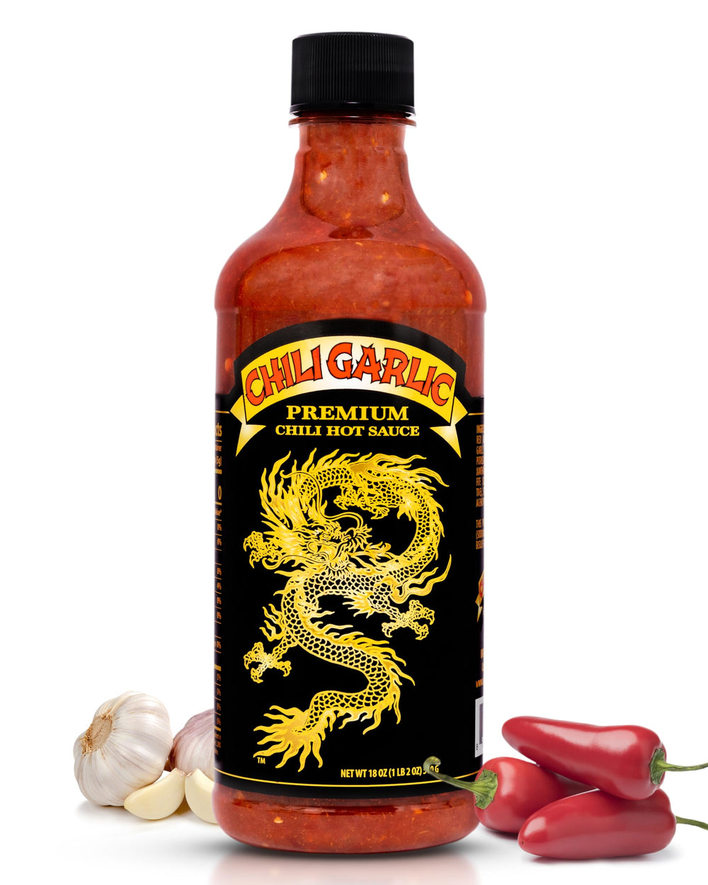 Underwood Ranches Dragon Chili Garlic bottle pour for easy, mess-free dispense