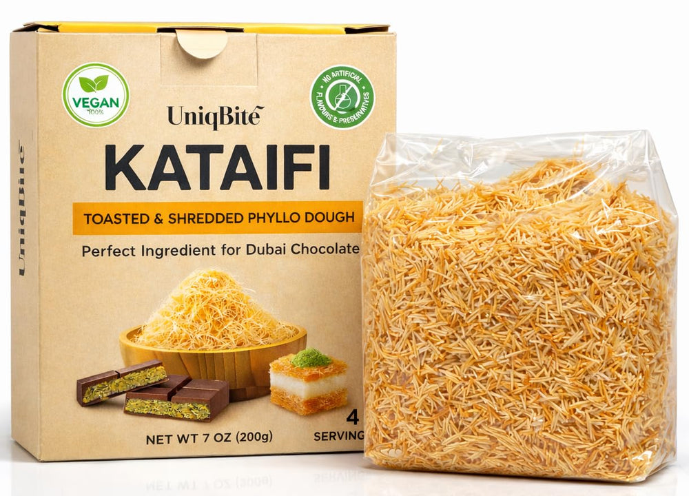 UNIQBITE toasted kataifi pastry for crisp Dubai chocolate desserts.