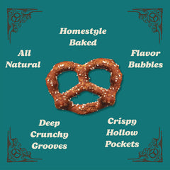 Unique Snacks Splits-pretzels texture shows crunchy crevices for dipping.