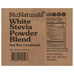 NuNaturals stevia packets pre-measured for easy, controlled portions.