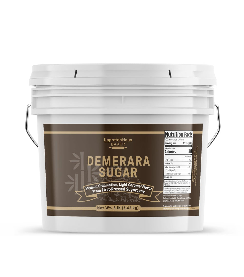 Unpretentious Demerara Sugar raw crystals for drinks and beverages.