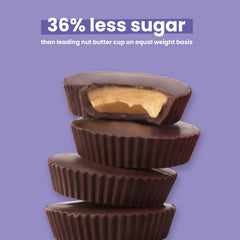 UNREAL almond butter cups closeup texture shows rich cocoa and creamy filling