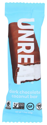 UNREAL choc bar dark coconut pack shot highlights premium flavor