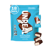 UNREAL dark chocolate coconut bars value bag, ideal on-the-go snack with low sugar.