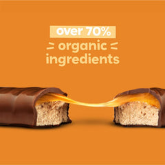Close-up of UNREAL dark chocolate peanut caramel nougat texture