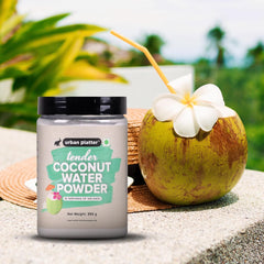Packaging highlighting travel-friendly design for Urban Platter coconut powder