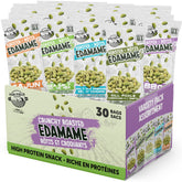 Urbani Far Field Crunchy Edamame front-of-pack display, ideal for on-the-go snacking.
