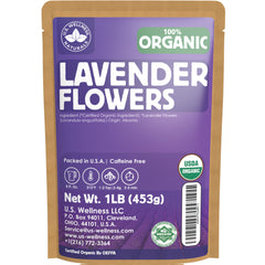 US Wellness Naturals Lavender Tea 1lb jumbo bag with fresh aroma for calm moments.