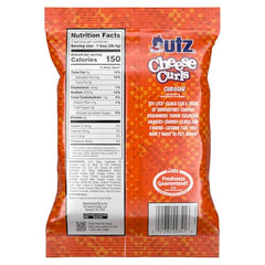 Utz Cheddar Cheese Curls 1 oz serving, perfect for lunchboxes.