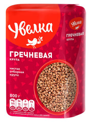 Uvelka buckwheat groats extra packaging shown for pantry storage and freshness.