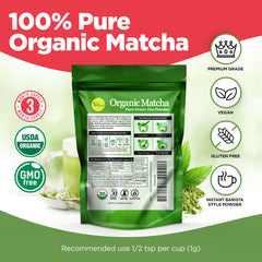 Uvernal matcha powder scoop ready for quick, flavorful drinks.