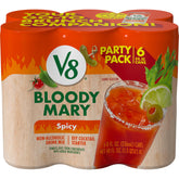 V8 Bloody Mary Spicy Mix can side view for quick cocktail prep at gatherings.