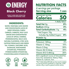 V8 Energy ingredients non-GMO label highlighted on product card.
