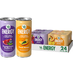 V8 Energy Pomegranate Blueberry can for focused sipping and flavor