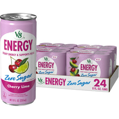 V8 Energy Cherry Lime can front view for an on-the-go focus boost