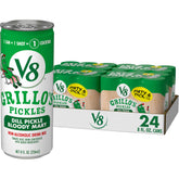 V8 Grillo's Pickles Bloody Mary mix can for quick cocktails.