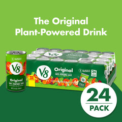 V8 Original being poured into a glass for a savory beverage
