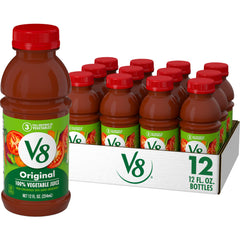 V8 Original 12-oz bottle of vegetable juice, savory and convenient