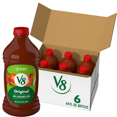 V8 Original Vegetable Juice bottle highlighting the 64 oz size for easy daily use