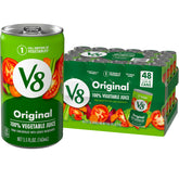 V8 Original vegetable juice can 5.5oz; convenient single-serve veggie serving.