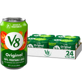 V8 Original vegetable juice can front label, a convenient source of vegetables.