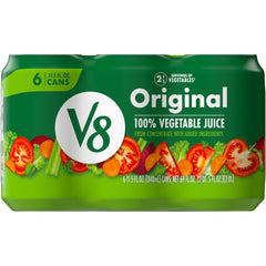 V8 Original six-pack cans provide a convenient veggie boost.