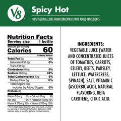 V8 Spicy Hot juice poured into a glass for easy on-the-go nutrition