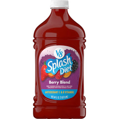 V8 Splash Diet Berry Blend bottle front shows a low-calorie berry juice option.