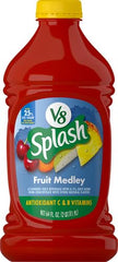 V8 Splash Fruit Medley glass on a counter, ideal for a quick smoothie starter.