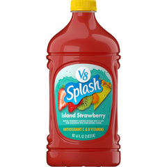 V8 Splash Island Strawberry bottle side view for family refreshment.