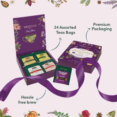 VAHDAM assorted tea variety pack reveals multiple blends for everyday tea moments.