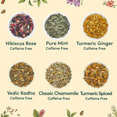 VAHDAM Golden Turmeric Spice tea bag close-up, showcasing a warming aroma and rich color.
