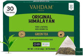 VAHDAM Himalayan Green Tea pyramid bags ready for a fresh brew.