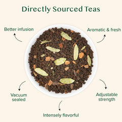 VAHDAM Masala Chai spices cardamom and cinnamon close-up for rich aroma