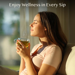 VAHDAM blends showcase vibrant herbs like spearmint and moringa for refreshing cups