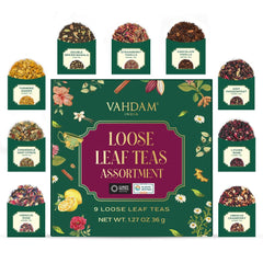 VAHDAM Top 9 Exotic Tea Sampler Hibiscus Rose for vibrant aroma in hot or iced tea