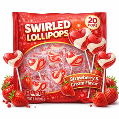 Valentine Lollipop Swirled Strawberry Cream pack-display for classroom gifting