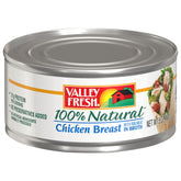 VALLEY FRESH chicken breast 12-pack cans for quick, protein-rich meals.