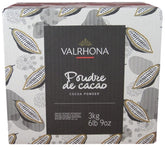Valrhona cocoa powder 3kg packaging showcases premium Dutch-processed chocolate for baking.