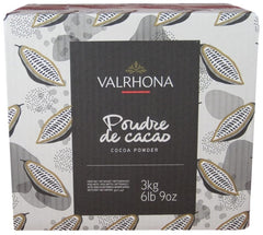 Valrhona cocoa powder 3kg packaging showcases premium Dutch-processed chocolate for baking.