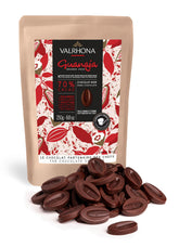 Valrhona Guanaja 70% discs melt precisely for sauces and pastries.