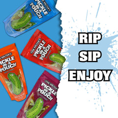 Van Holten's Pickles on-the-go pouch in use for a portable snack