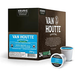 Hot water pours through a K-Cup, releasing a rich aroma.