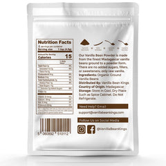 Vanilla Bean Kings ground Madagascar vanilla pods show whole-pod origin and quality.