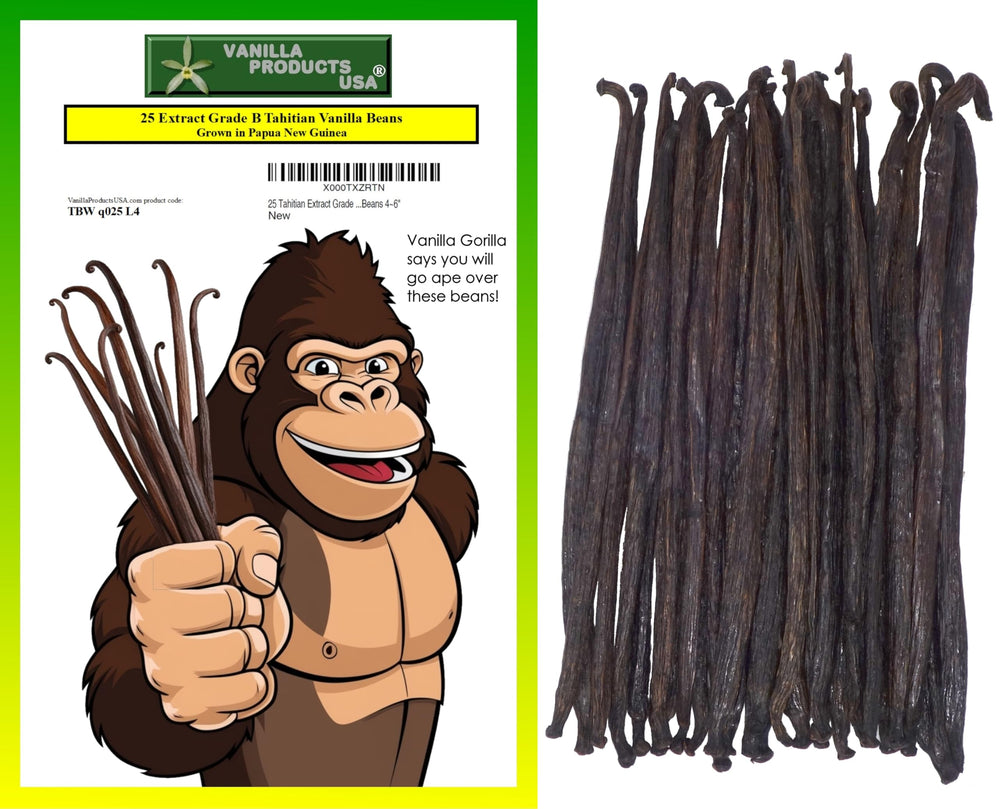 Vanilla Products USA Tahitian vanilla beans sliced for easy prep and flavor.