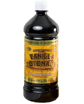 Vanilla Totonacs pure extract bottle with pour spout highlighting rich baking flavor.