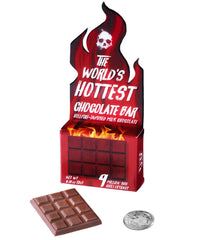 Vat19 World's Hottest Chocolate Bar close-up showing extreme heat for a bold taste challenge.