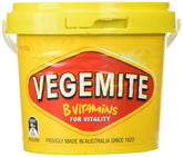 Vegemite yeast extract spread 950g tub close-up, rich in B vitamins for breakfast.