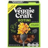 Veggiecraft Farms Rotini Pasta packaging showcases gluten-free, high-protein noodles.