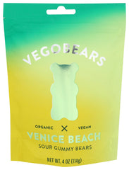 Vegobears Sour Gummy Bears 4oz pack front — tangy organic snack